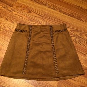 Faux suede mini skirt